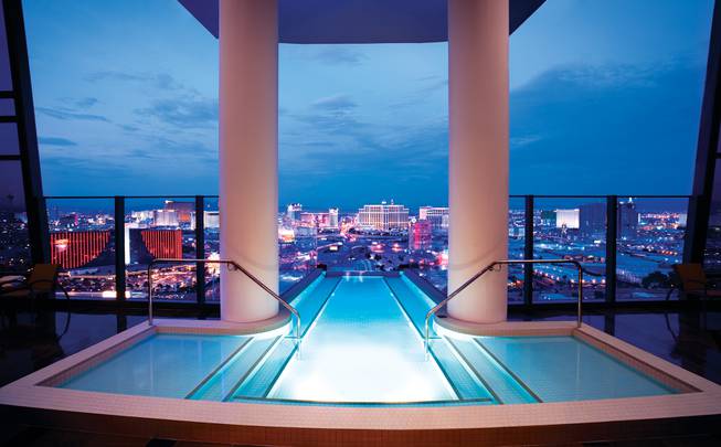 The pool of a penthouse at the Palms.